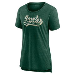 Milwaukee Bucks Women's League Leader Tri-Blend T-Shirt Hunter Green - NBA