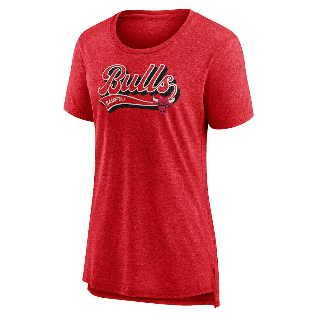 Chicago Bulls Women's League Leader Tri-Blend T-Shirt Heather Red - NBA