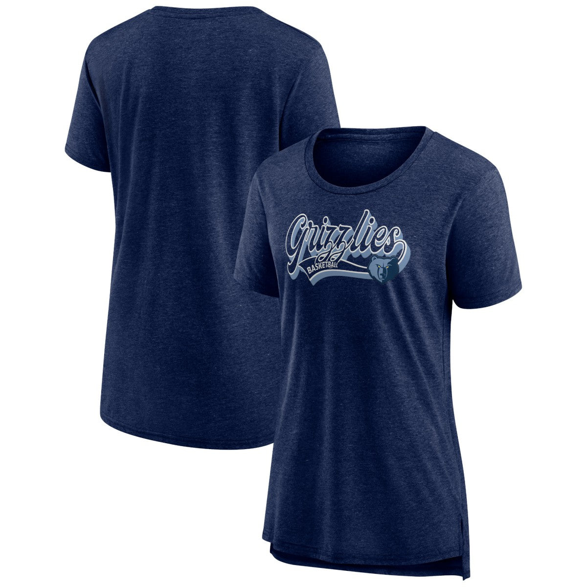 Memphis Grizzlies Women's League Leader Tri-Blend T-Shirt Heather Navy - NBA