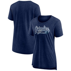 Memphis Grizzlies Women's League Leader Tri-Blend T-Shirt Heather Navy - NBA