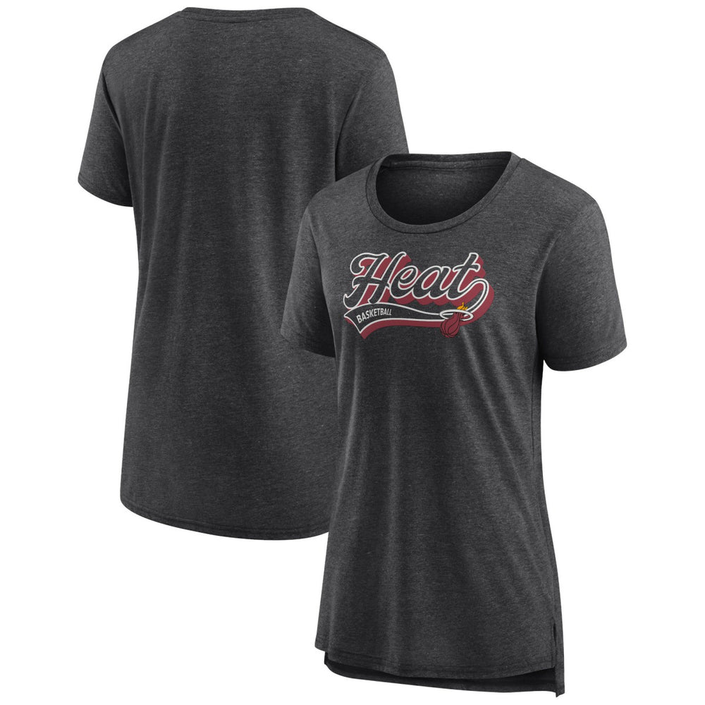 Miami Heat Women's League Leader Tri-Blend T-Shirt Heather Charcoal - NBA