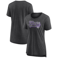Sacramento Kings Women's League Leader Tri-Blend T-Shirt Heather Charcoal - NBA