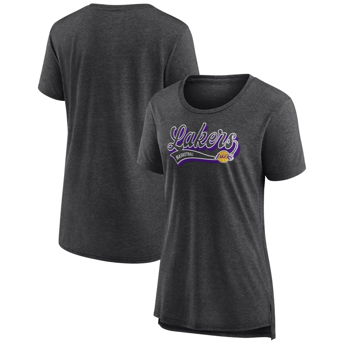 Los Angeles Lakers Women's League Leader Tri-Blend T-Shirt Heather Charcoal - NBA