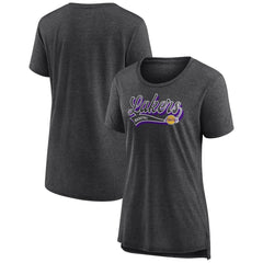 Los Angeles Lakers Women's League Leader Tri-Blend T-Shirt Heather Charcoal - NBA