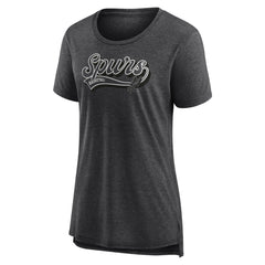 San Antonio Spurs Women's League Leader Tri-Blend T-Shirt Heather Charcoal - NBA