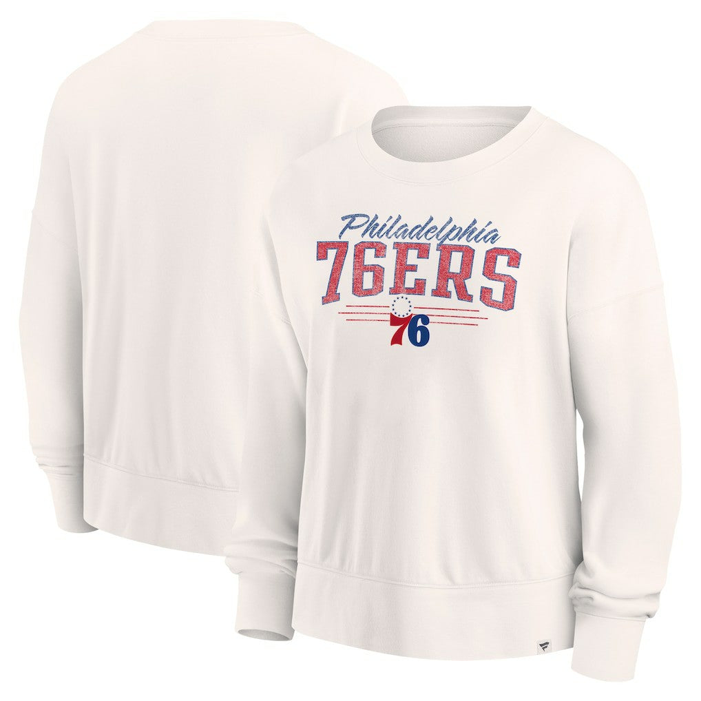 Philadelphia 76ers Women's Close the Game Pullover Sweatshirt Cream - NBA