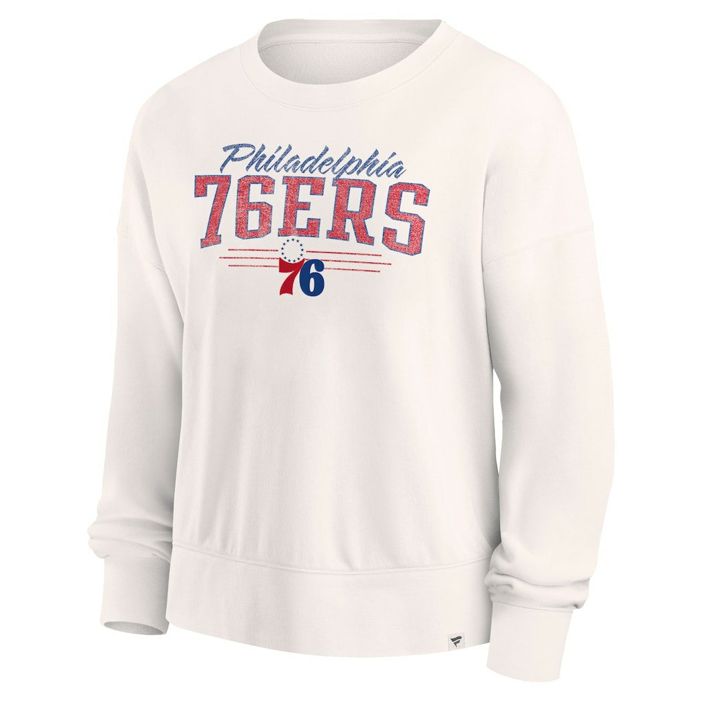 Philadelphia 76ers Women's Close the Game Pullover Sweatshirt Cream - NBA
