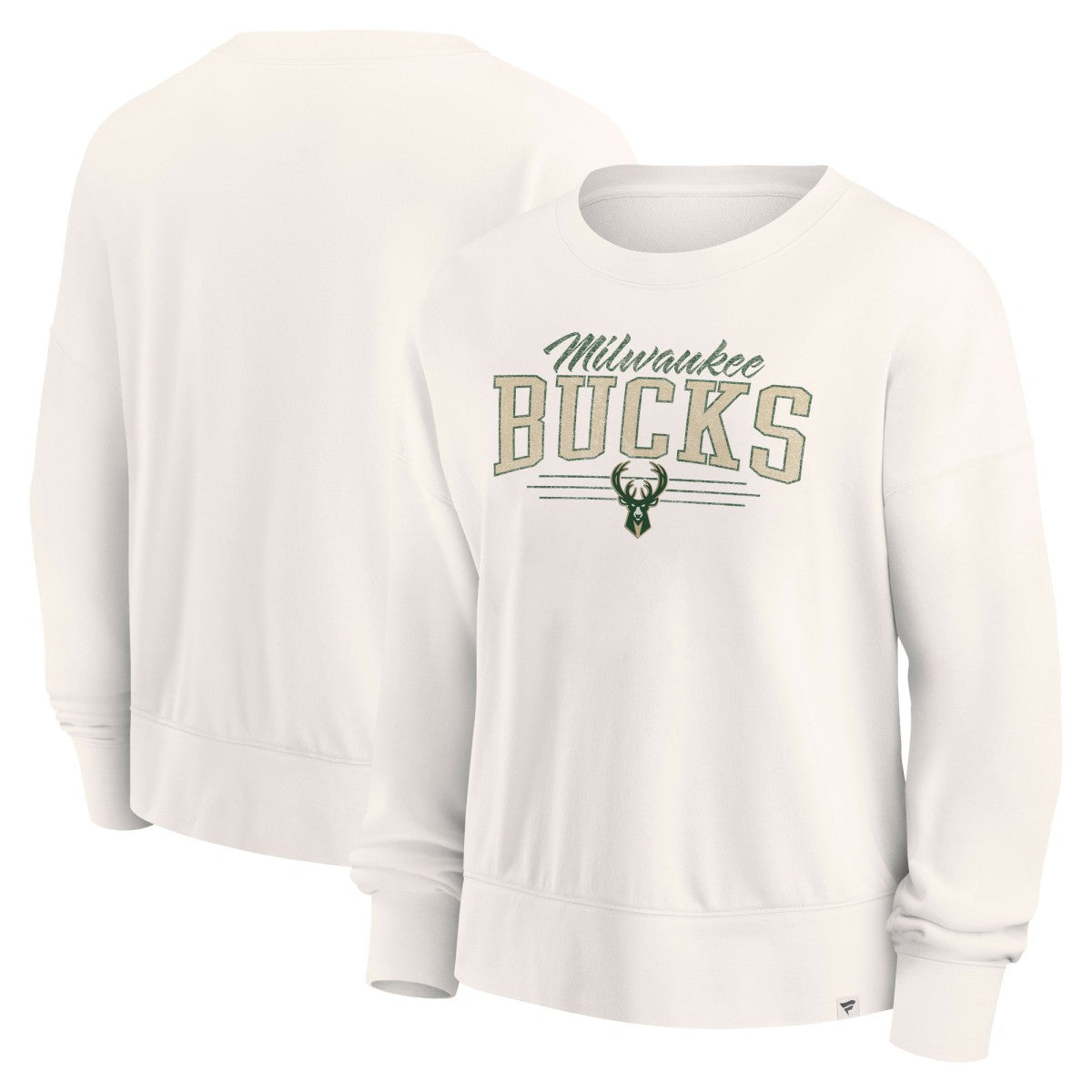Milwaukee Bucks Women's Close the Game Pullover Sweatshirt Cream - NBA
