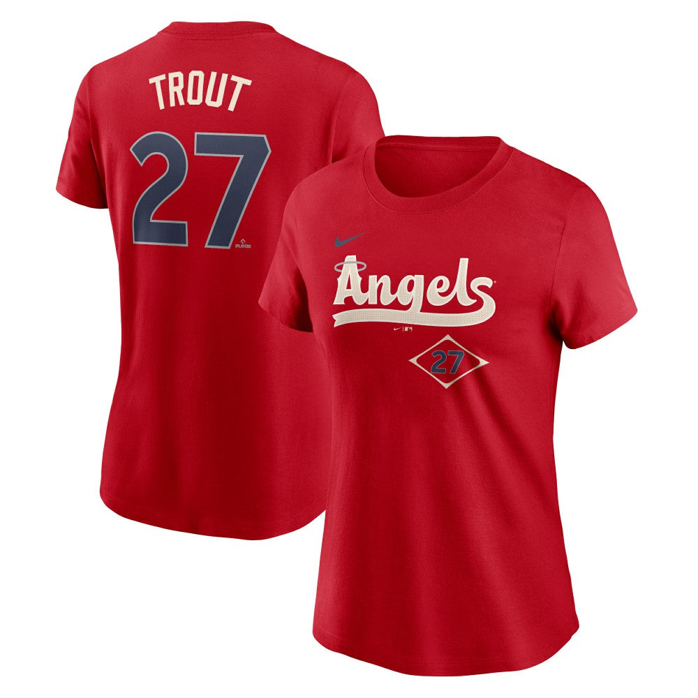 Mike Trout Los Angeles Angels Nike Women's 2024 City Connect Fuse Player Name & Number T-Shirt - MLB
