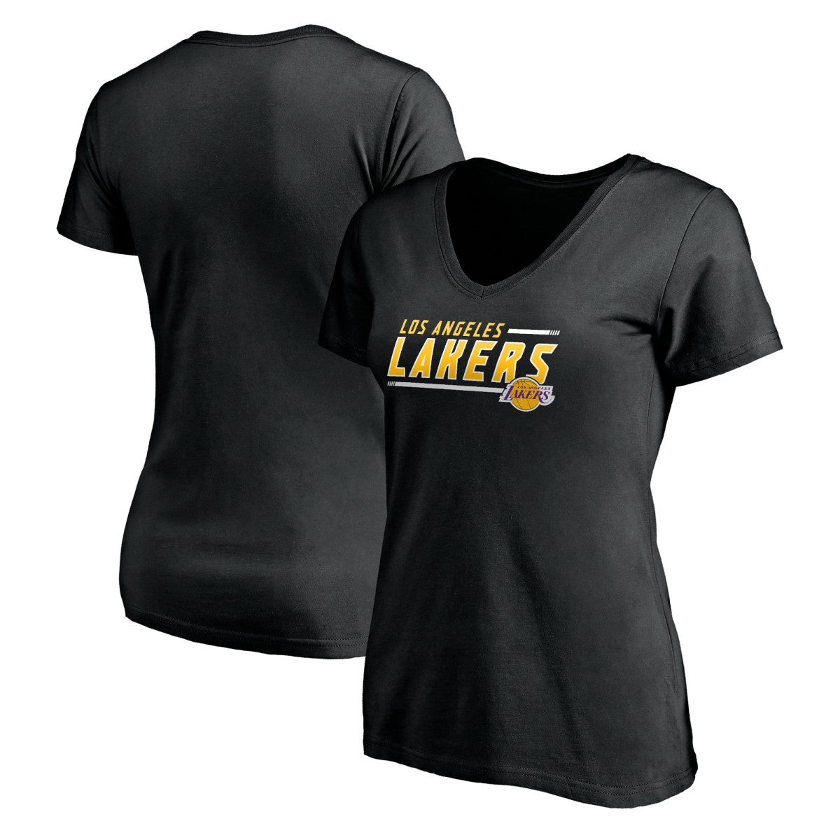 Los Angeles Lakers Women's Mascot In Bounds V-Neck T-Shirt Black - NBA