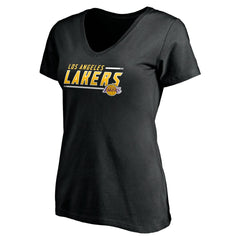 Los Angeles Lakers Women's Mascot In Bounds V-Neck T-Shirt Black - NBA
