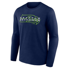 Seattle Seahawks Advance to Victory Long Sleeve T-Shirt College Navy | NFL