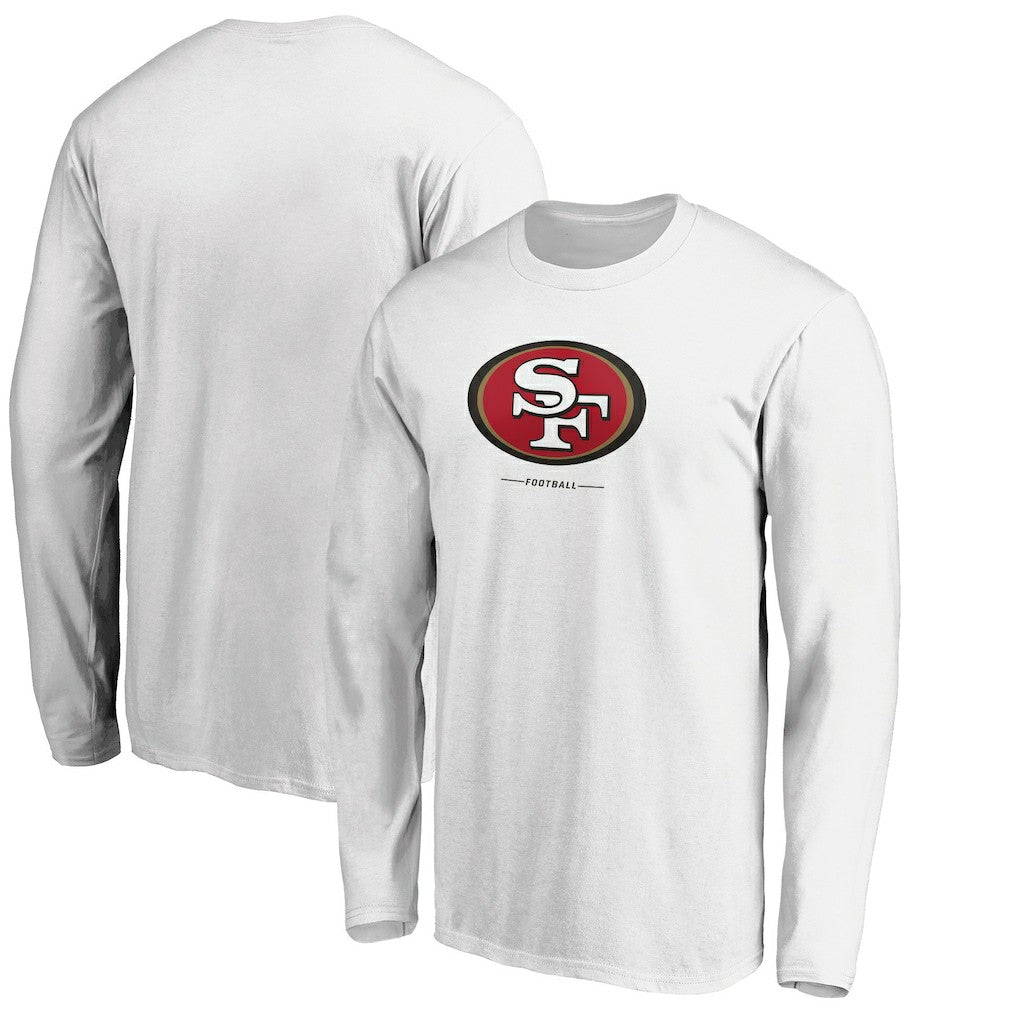 San Francisco 49ers Team Lockup Long Sleeve T-Shirt White | NFL