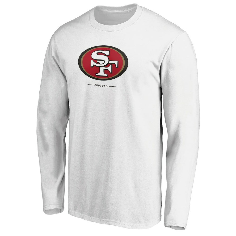 San Francisco 49ers Team Lockup Long Sleeve T-Shirt White | NFL