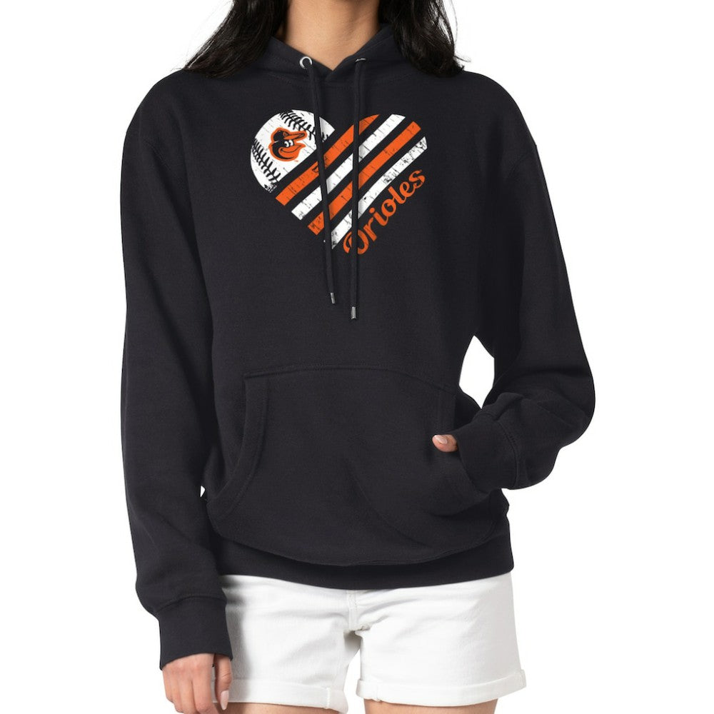 Baltimore Orioles G-III 4Her by Carl Banks Women's Heart Fleece Pullover Hoodie - MLB