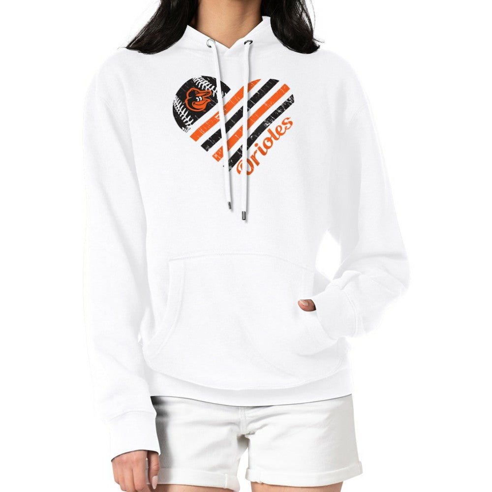 Baltimore Orioles G-III 4Her by Carl Banks Women's Heart Fleece Pullover Hoodie - MLB