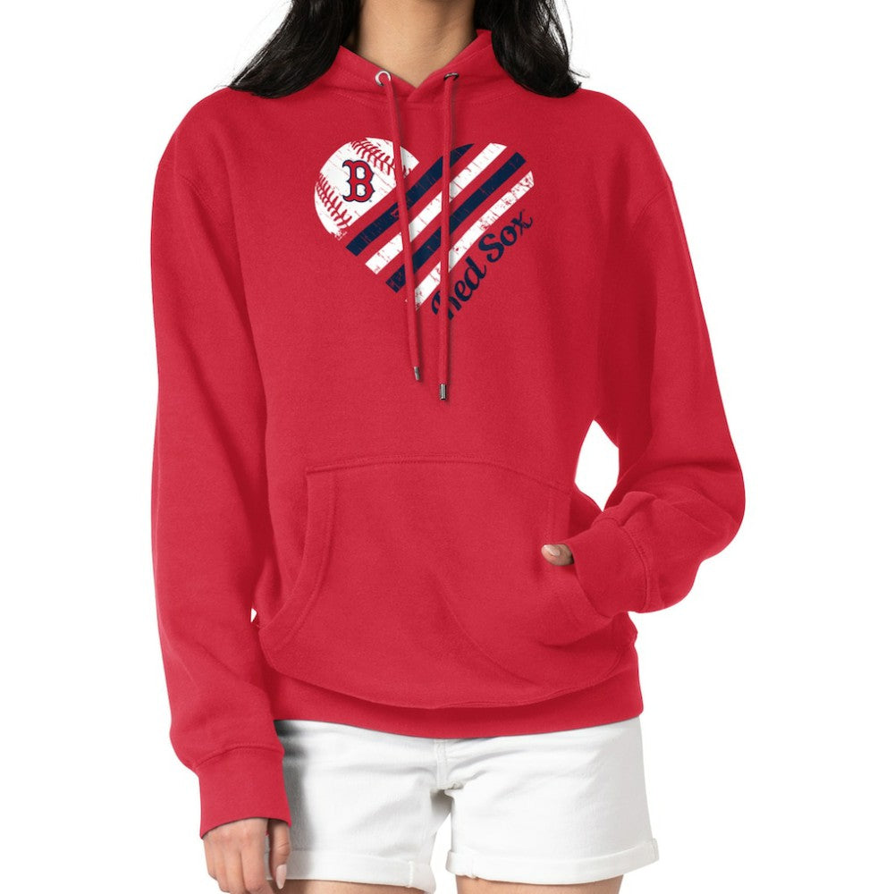 Boston Red Sox G-III 4Her by Carl Banks Women's Heart Fleece Pullover Hoodie - MLB