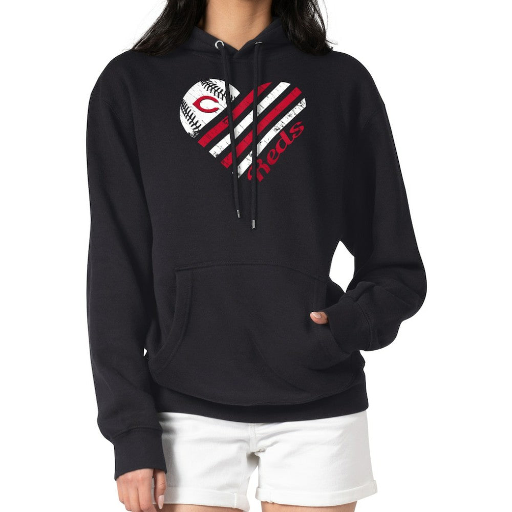Cincinnati Reds G-III 4Her by Carl Banks Women's Heart Fleece Pullover Hoodie - MLB