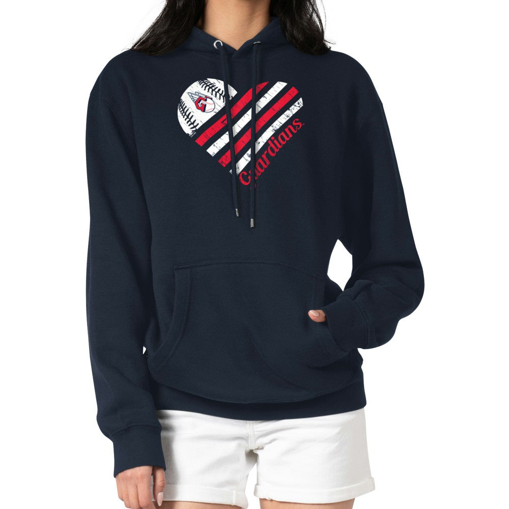 Cleveland Guardians G-III 4Her by Carl Banks Women's Heart Fleece Pullover Hoodie - MLB