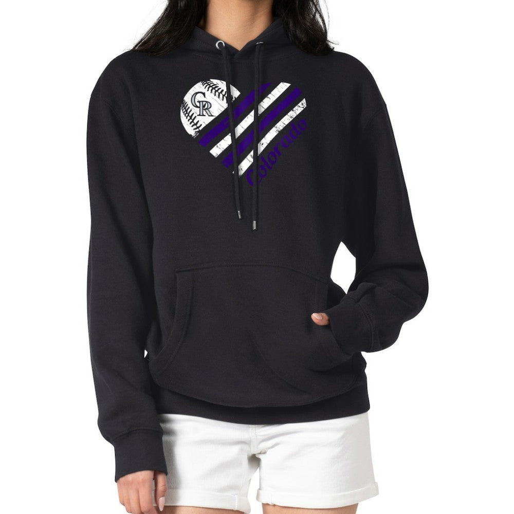 Colorado Rockies G-III 4Her by Carl Banks Women's Heart Fleece Pullover Hoodie - MLB