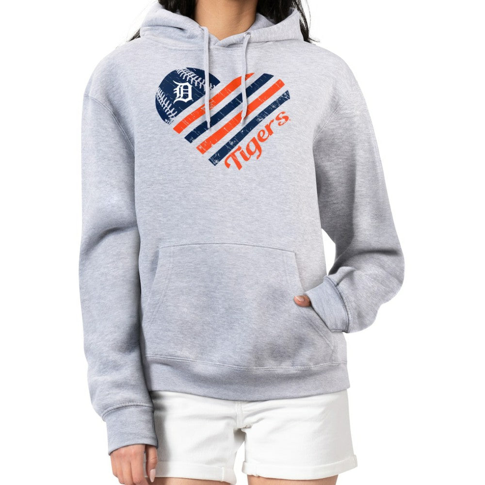 Detroit Tigers G-III 4Her by Carl Banks Women's Heart Fleece Pullover Hoodie - MLB