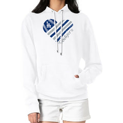 Los Angeles Dodgers G-III 4Her by Carl Banks Women's Heart Fleece Pullover Hoodie - MLB
