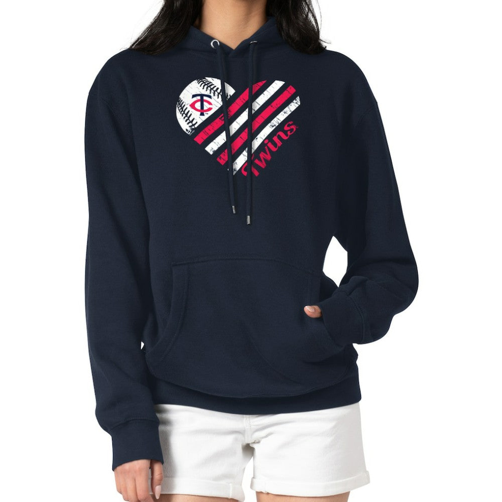 Minnesota Twins G-III 4Her by Carl Banks Women's Heart Fleece Pullover Hoodie - MLB