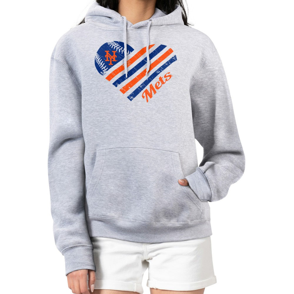 New York Mets G-III 4Her by Carl Banks Women's Heart Fleece Pullover Hoodie - MLB