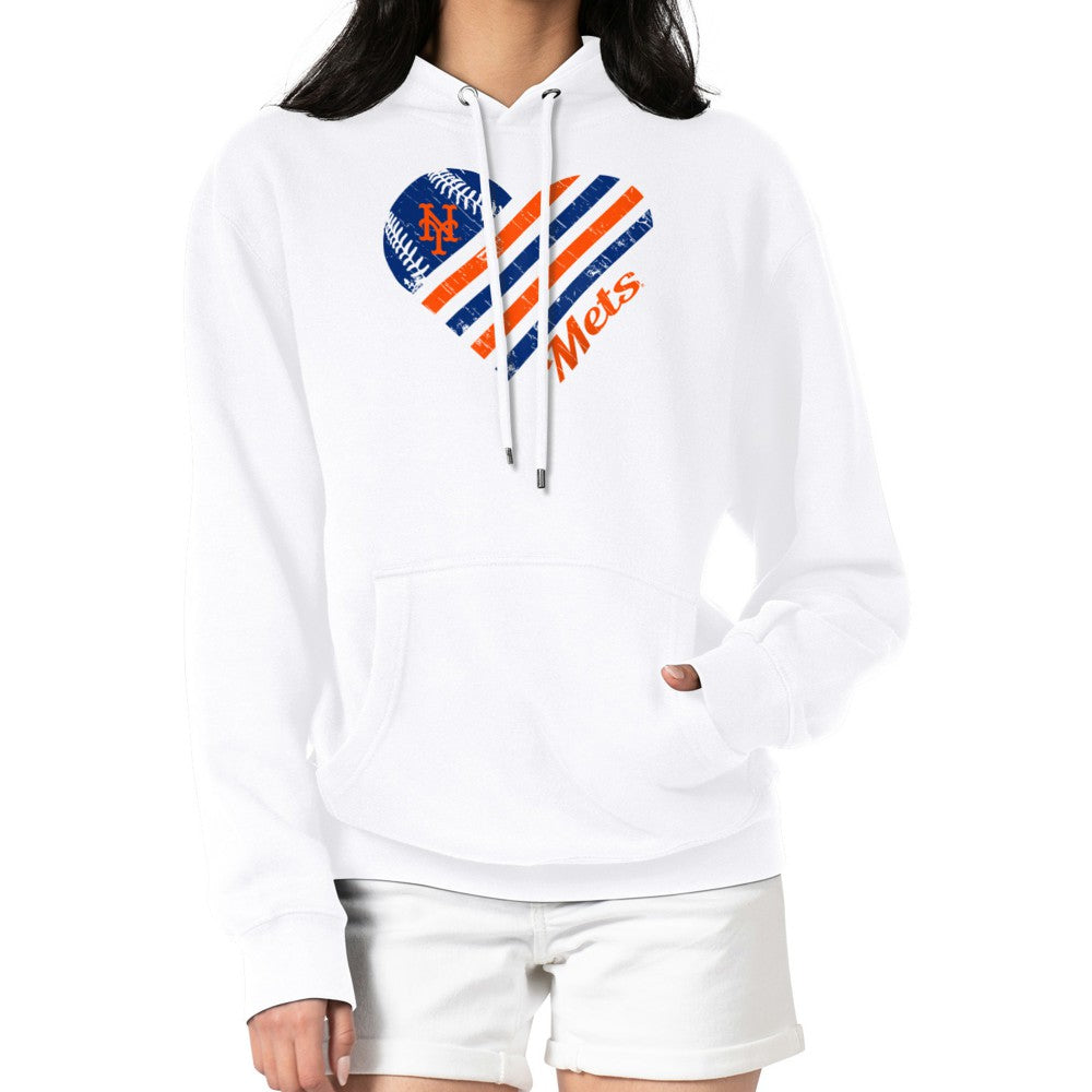New York Mets G-III 4Her by Carl Banks Women's Heart Fleece Pullover Hoodie - MLB