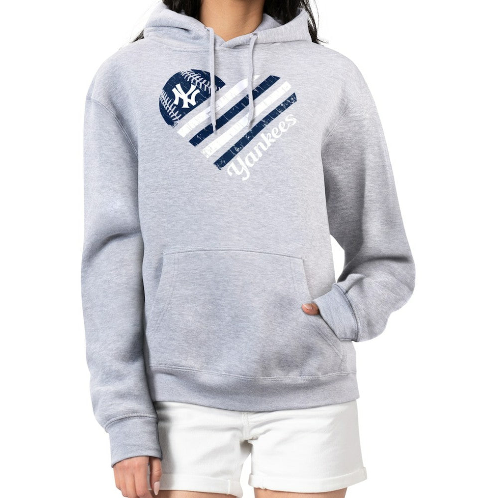New York Yankees G-III 4Her by Carl Banks Women's Heart Fleece Pullover Hoodie - MLB