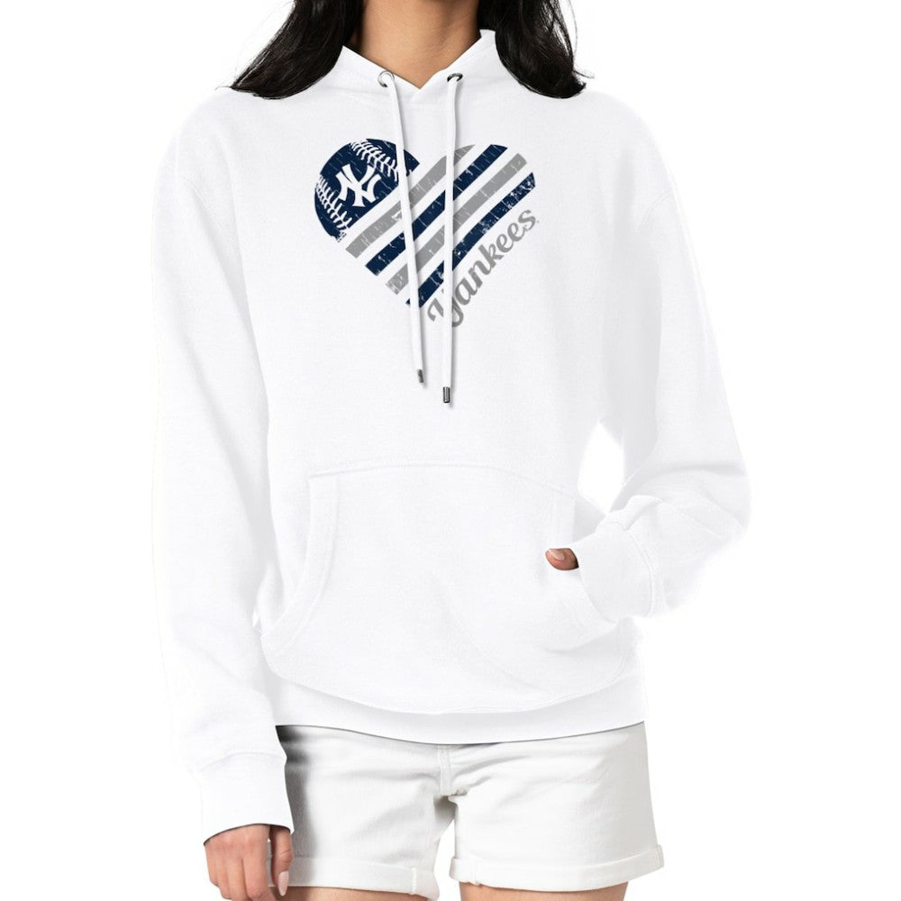New York Yankees G-III 4Her by Carl Banks Women's Heart Fleece Pullover Hoodie - MLB