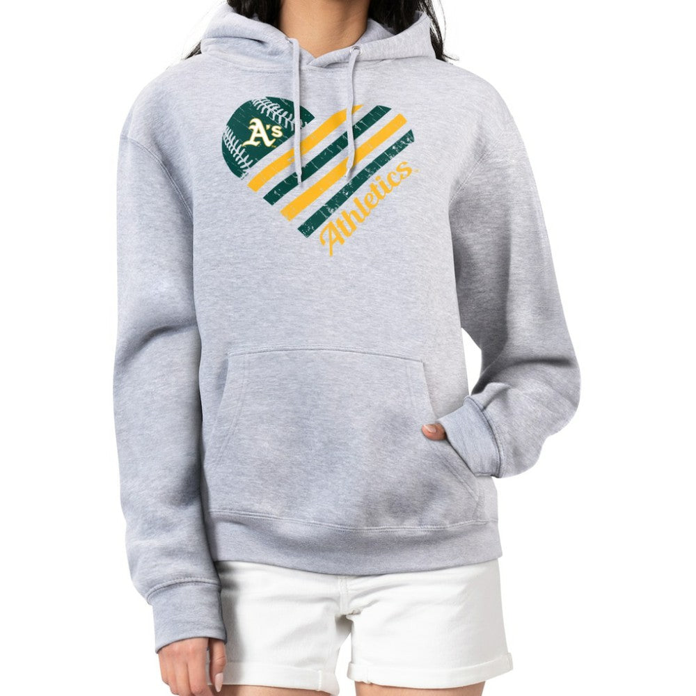 Athletics G-III 4Her by Carl Banks Women's Heart Fleece Pullover Hoodie - MLB