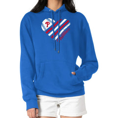 Philadelphia Phillies G-III 4Her by Carl Banks Women's Heart Fleece Pullover Hoodie - MLB