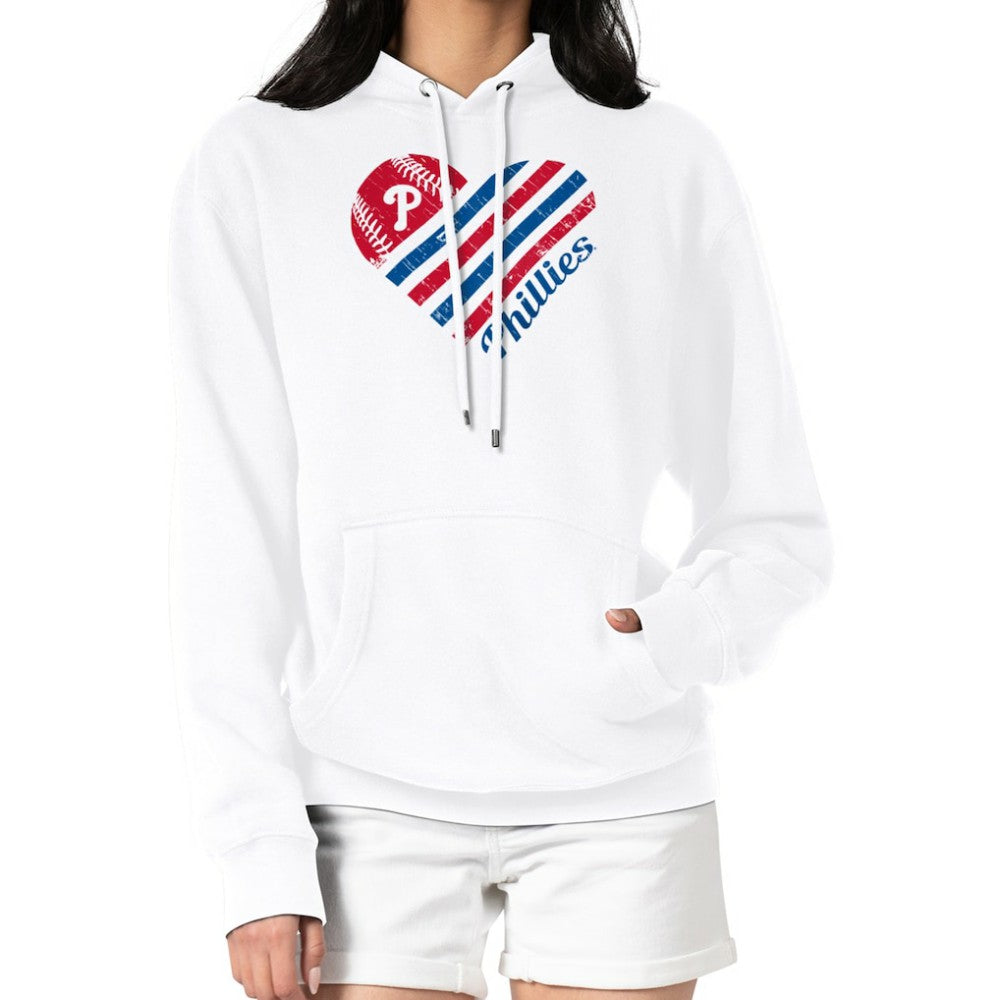 Philadelphia Phillies G-III 4Her by Carl Banks Women's Heart Fleece Pullover Hoodie - MLB