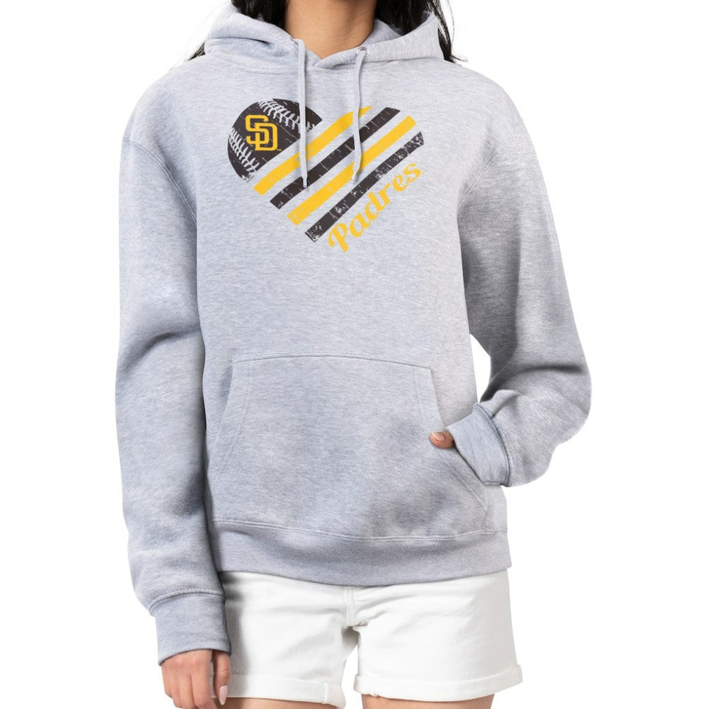 San Diego Padres G-III 4Her by Carl Banks Women's Heart Fleece Pullover Hoodie - MLB