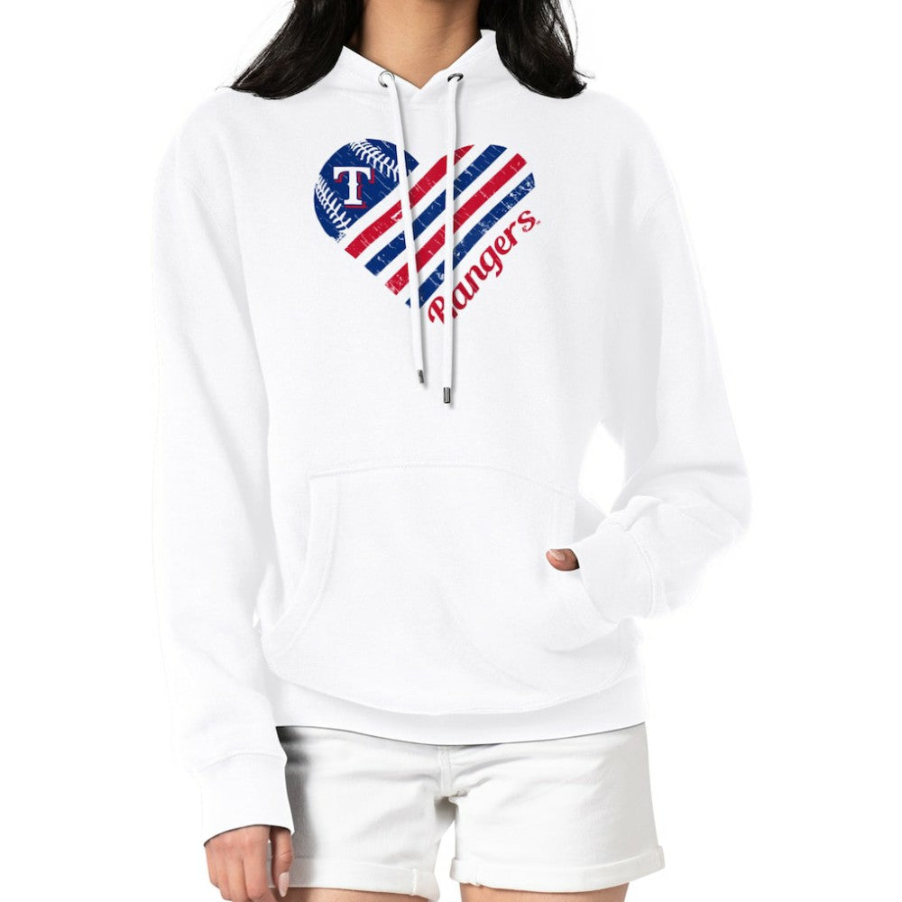 Texas Rangers G-III 4Her by Carl Banks Women's Heart Fleece Pullover Hoodie - MLB