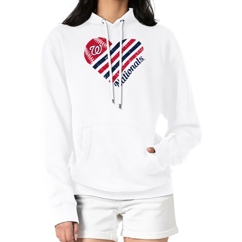 Washington Nationals G-III 4Her by Carl Banks Women's Heart Fleece Pullover Hoodie - MLB