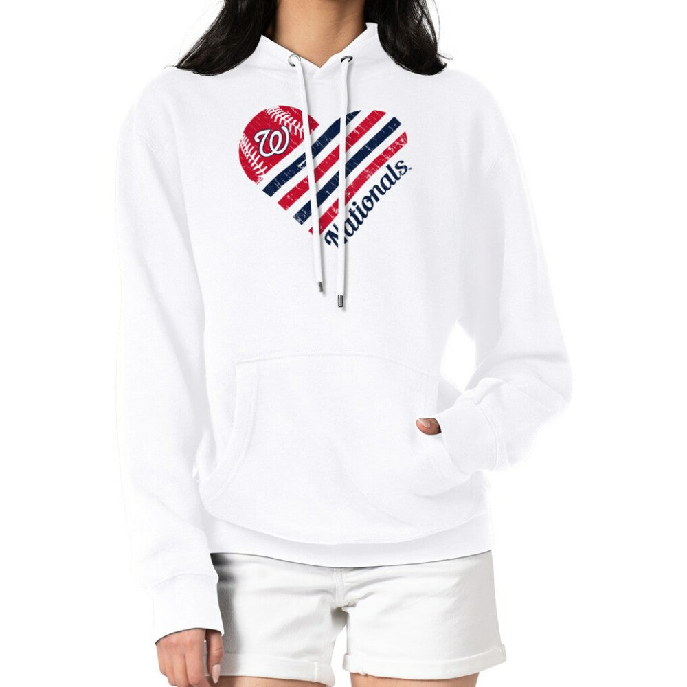 Washington Nationals G-III 4Her by Carl Banks Women's Heart Fleece Pullover Hoodie - MLB
