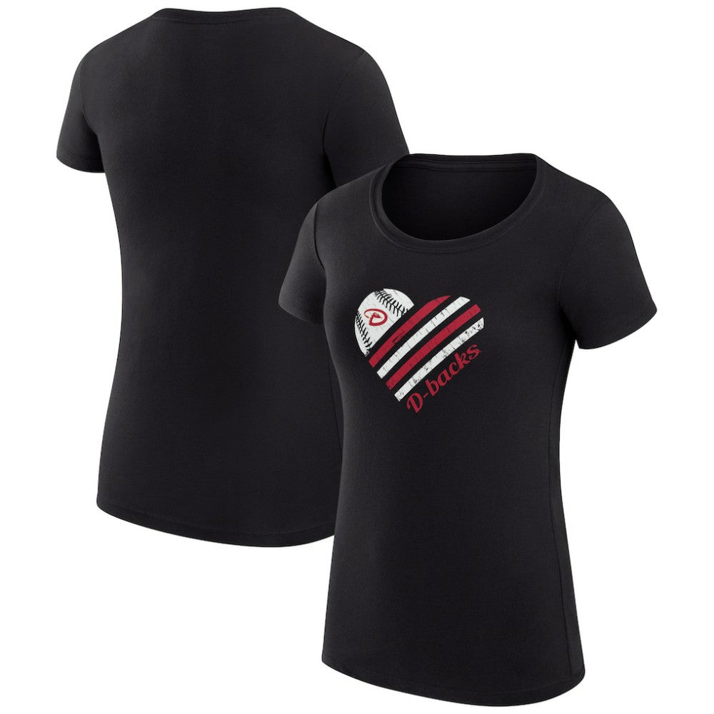 Arizona Diamondbacks G-III 4Her by Carl Banks Women's Super-Slim Fit Lightweight Heart Graphic T-Shirt - MLB