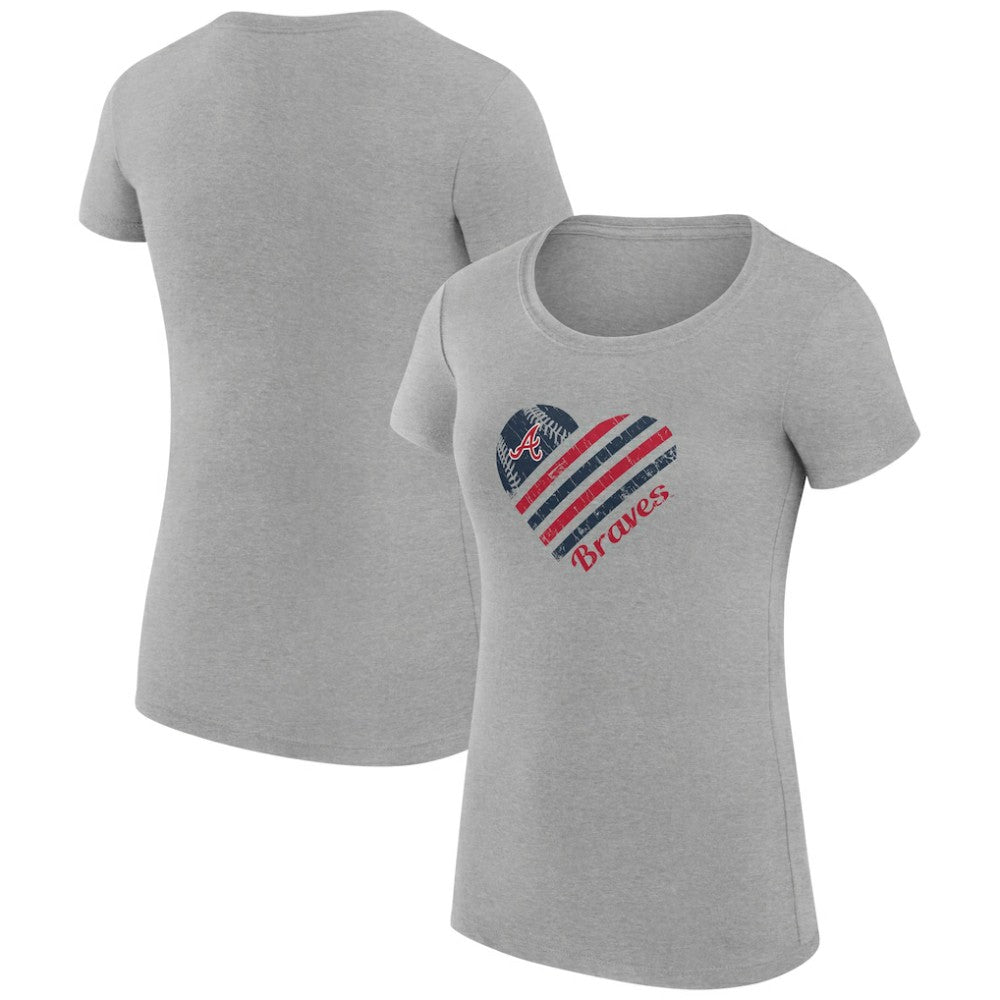 Atlanta Braves G-III 4Her by Carl Banks Women's Super-Slim Fit Lightweight Heart Graphic T-Shirt - MLB