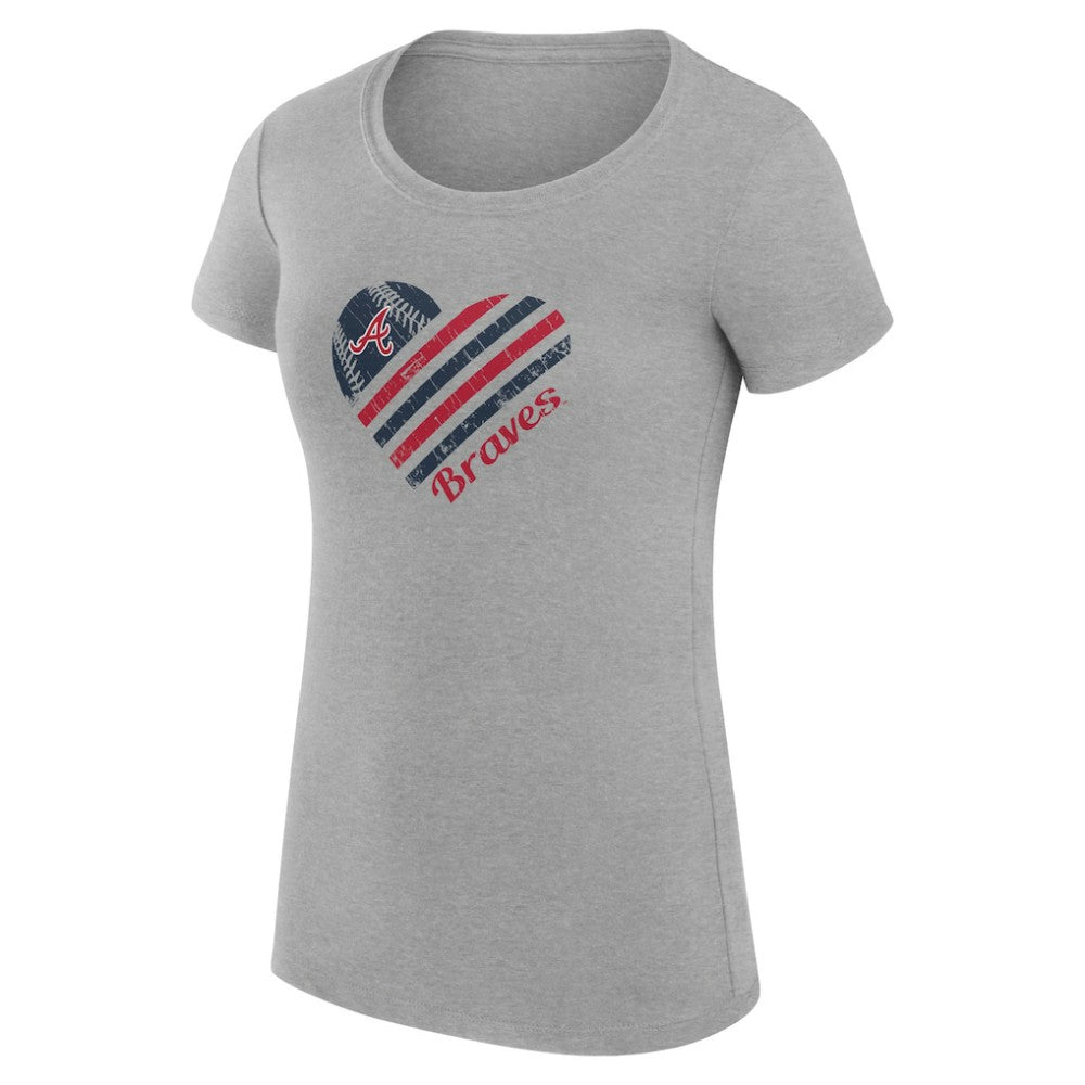 Atlanta Braves G-III 4Her by Carl Banks Women's Super-Slim Fit Lightweight Heart Graphic T-Shirt - MLB