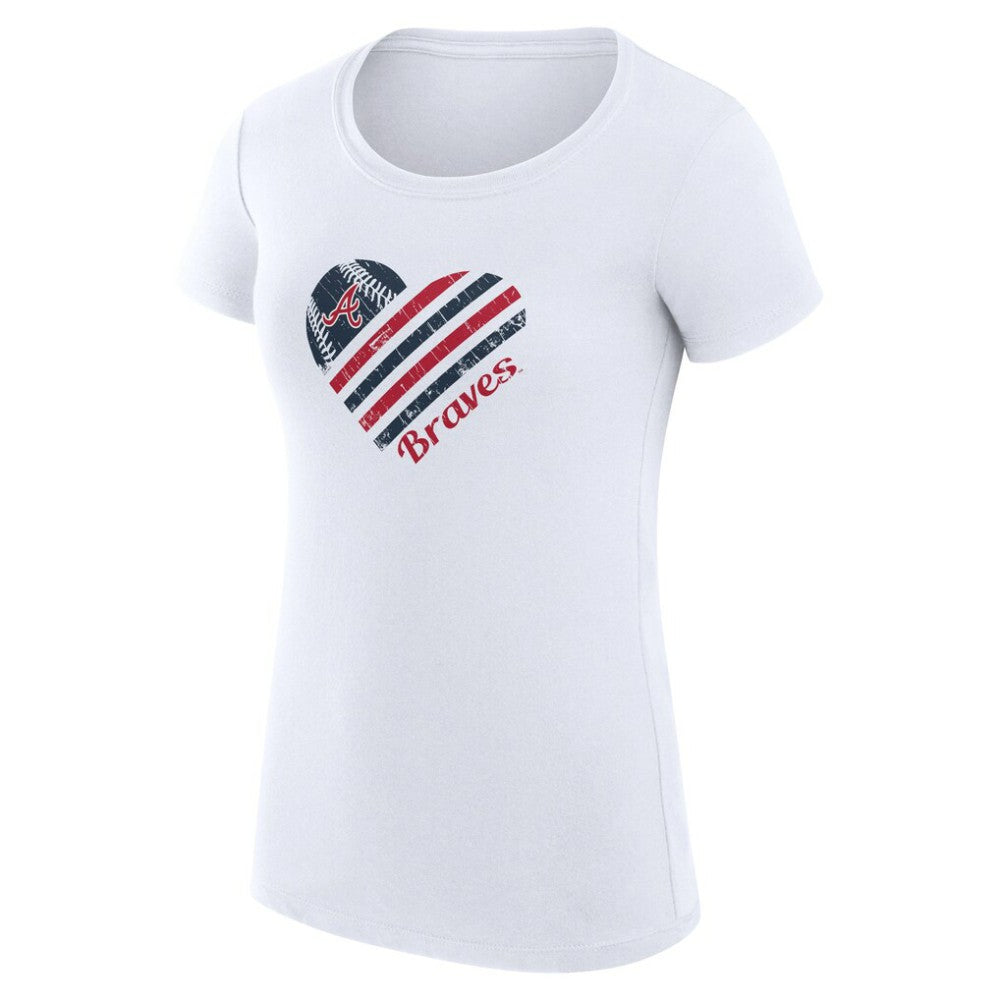 Atlanta Braves G-III 4Her by Carl Banks Women's Super-Slim Fit Lightweight Heart Graphic T-Shirt - MLB