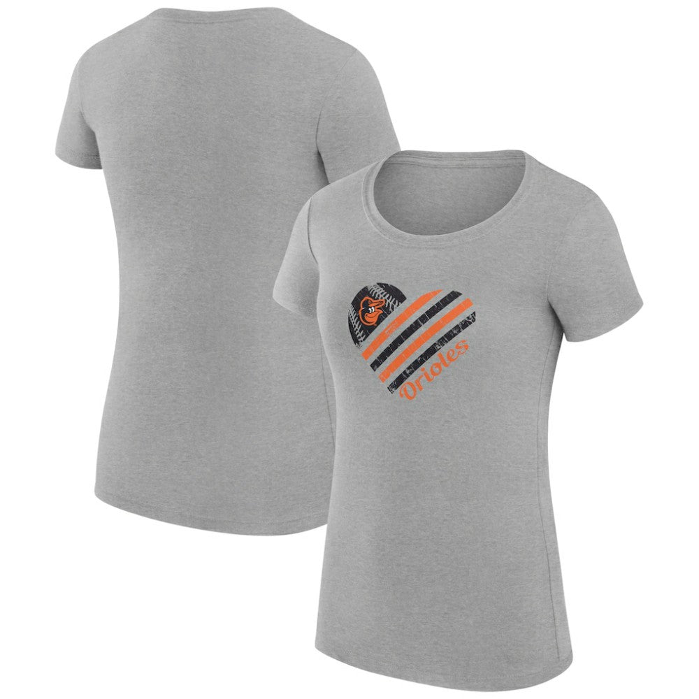 Baltimore Orioles G-III 4Her by Carl Banks Women's Super-Slim Fit Lightweight Heart Graphic T-Shirt - MLB