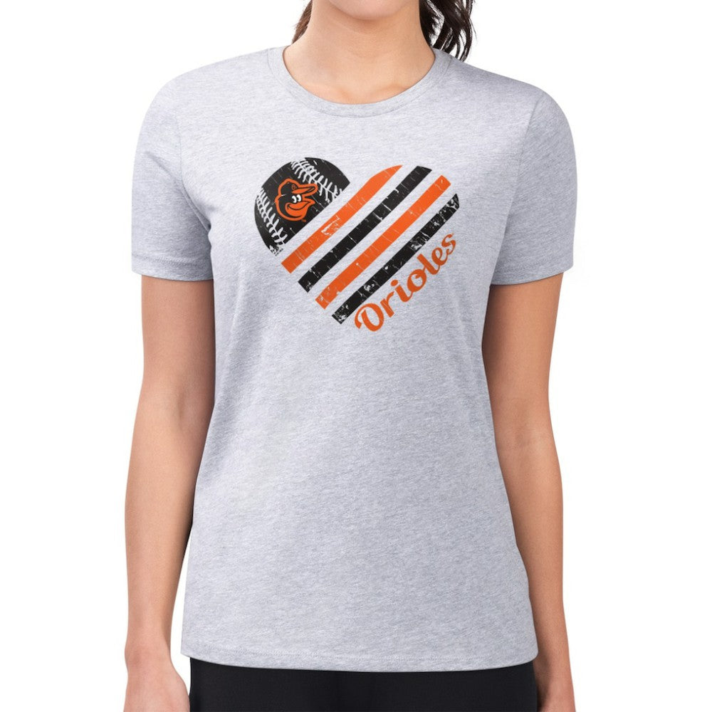 Baltimore Orioles G-III 4Her by Carl Banks Women's Super-Slim Fit Lightweight Heart Graphic T-Shirt - MLB