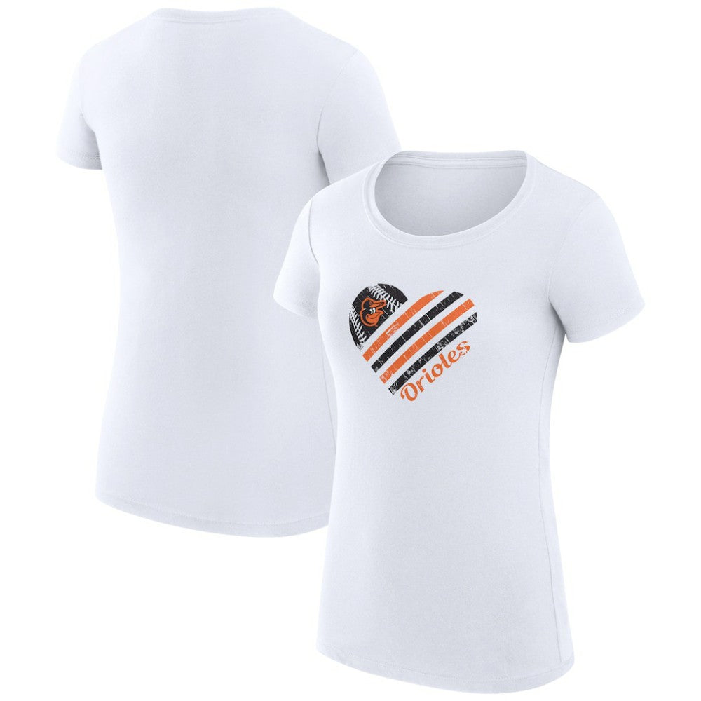 Baltimore Orioles G-III 4Her by Carl Banks Women's Super-Slim Fit Lightweight Heart Graphic T-Shirt - MLB