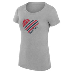 Boston Red Sox G-III 4Her by Carl Banks Women's Super-Slim Fit Lightweight Heart Graphic T-Shirt - MLB