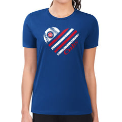 Chicago Cubs G-III 4Her by Carl Banks Women's Super-Slim Fit Lightweight Heart Graphic T-Shirt - MLB