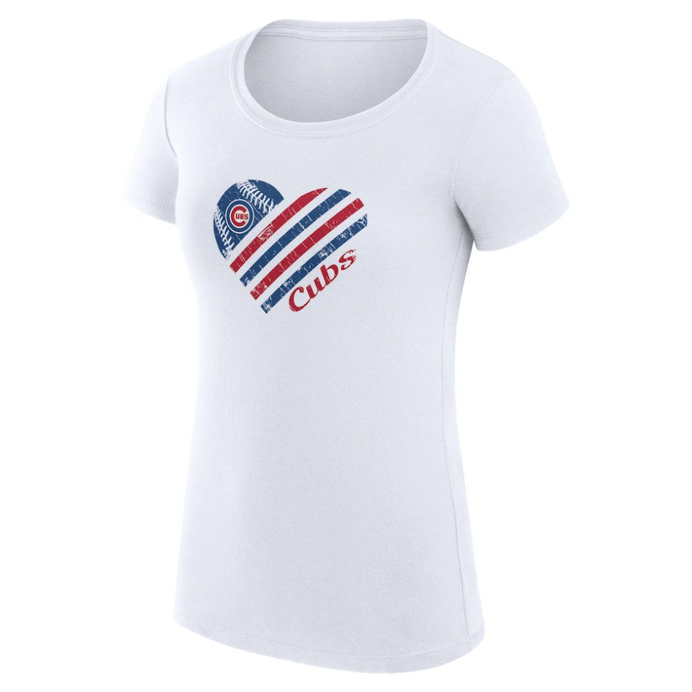 Chicago Cubs G-III 4Her by Carl Banks Women's Super-Slim Fit Lightweight Heart Graphic T-Shirt - MLB