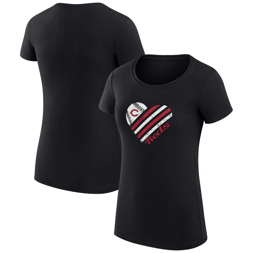 Cincinnati Reds G-III 4Her by Carl Banks Women's Super-Slim Fit Lightweight Heart Graphic T-Shirt - MLB