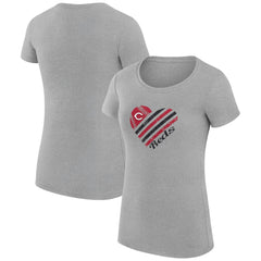 Cincinnati Reds G-III 4Her by Carl Banks Women's Super-Slim Fit Lightweight Heart Graphic T-Shirt - MLB